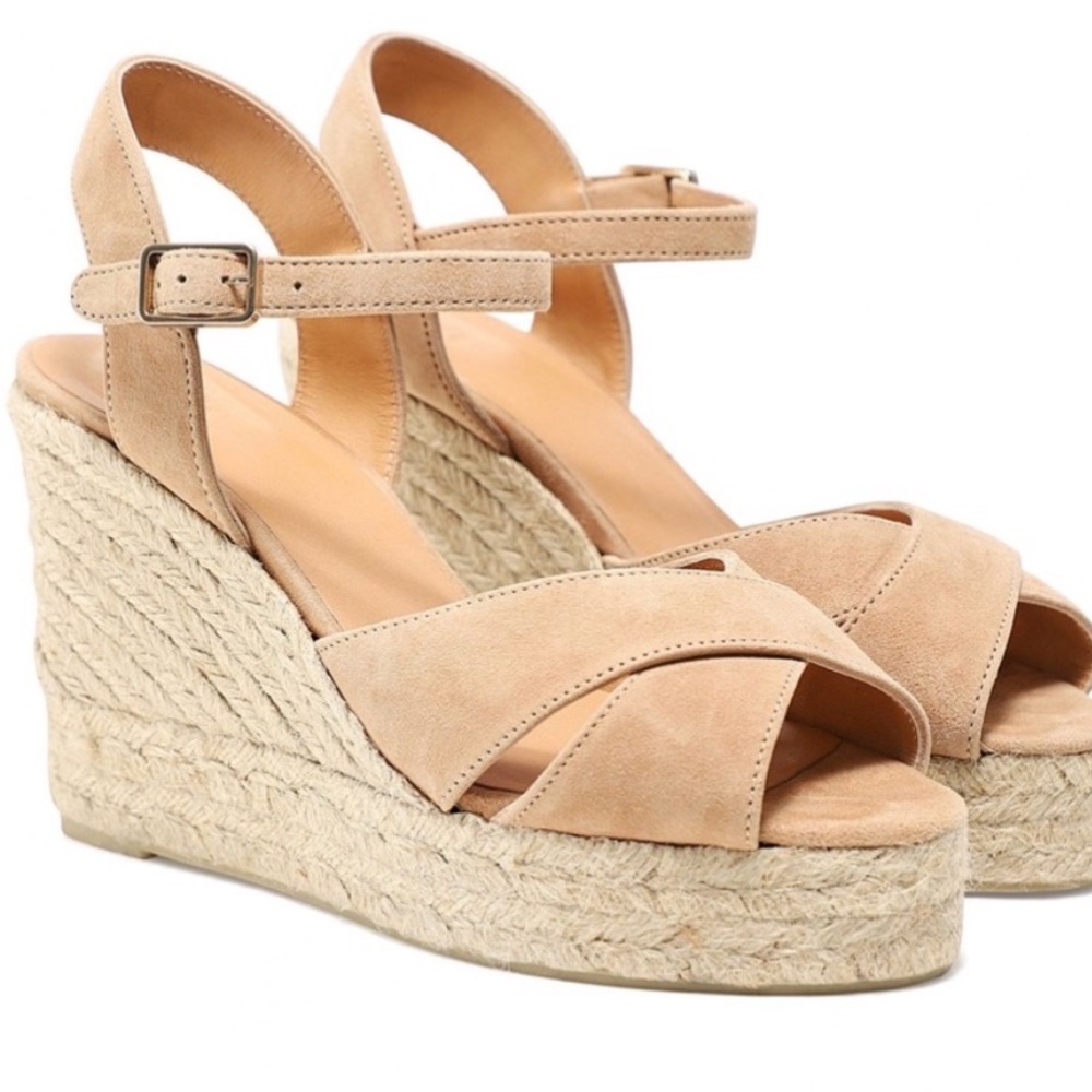 Castañer Blaudell Tan Suede espadrille wedges